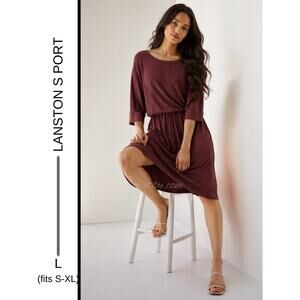 MSRP: $148 | ✨Lanston Revolve Knit Dress – Size L | Merlot Lounge Luxe✨QUICKSHIP